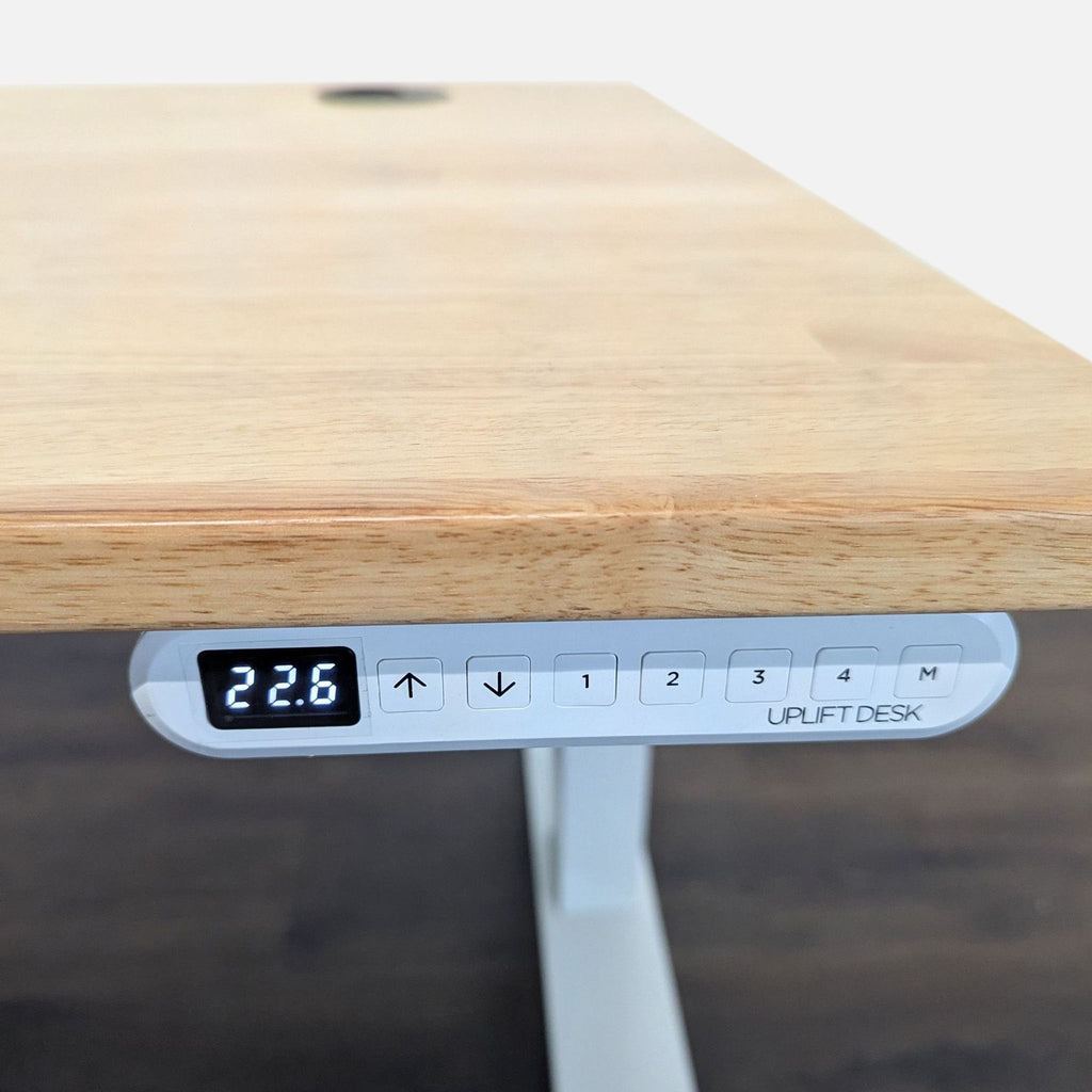 Uplift Adjustable Standing Desk with Locking Drawer and Solid Wood Top