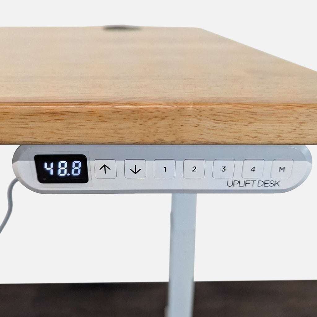 Uplift Adjustable Standing Desk with Locking Drawer and Solid Wood Top
