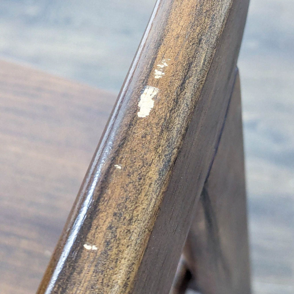 Set of Four Wood Dining Chairs with Curved Back