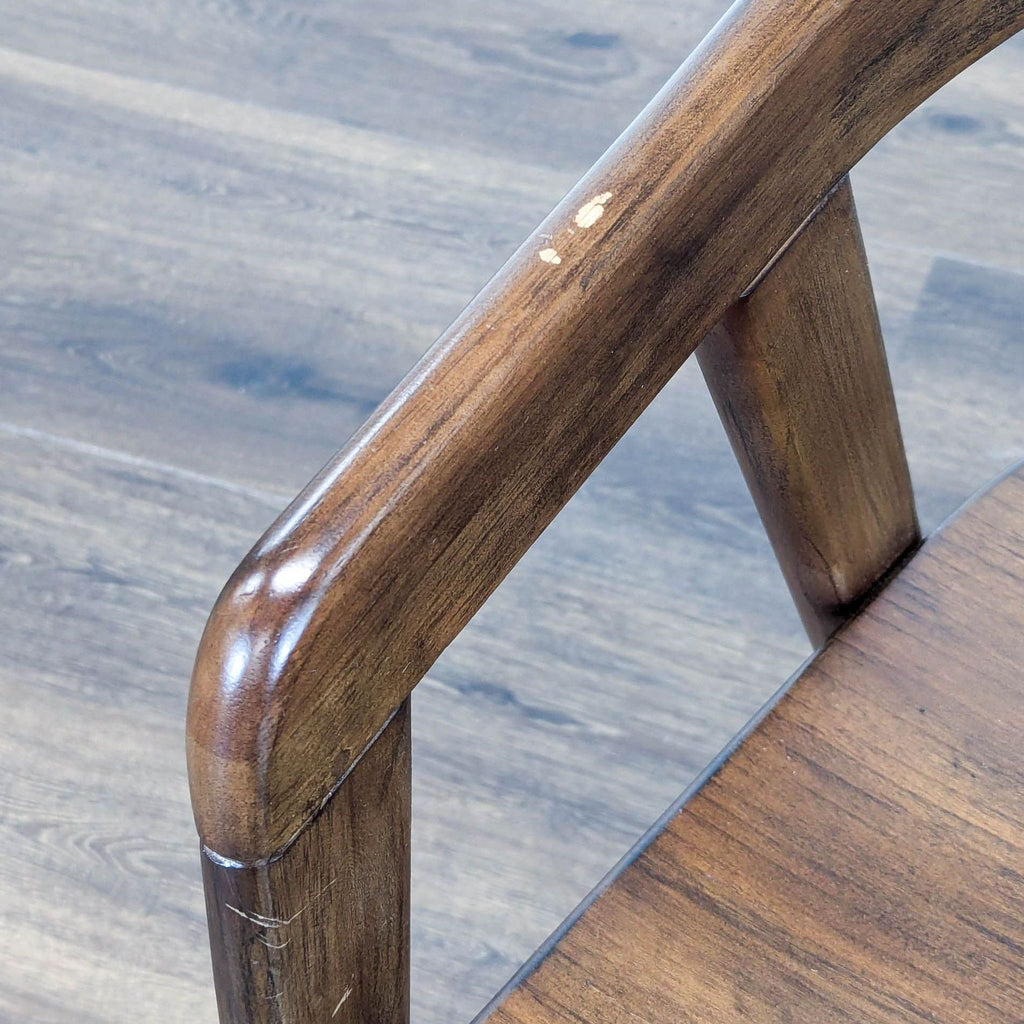 Set of Four Wood Dining Chairs with Curved Back