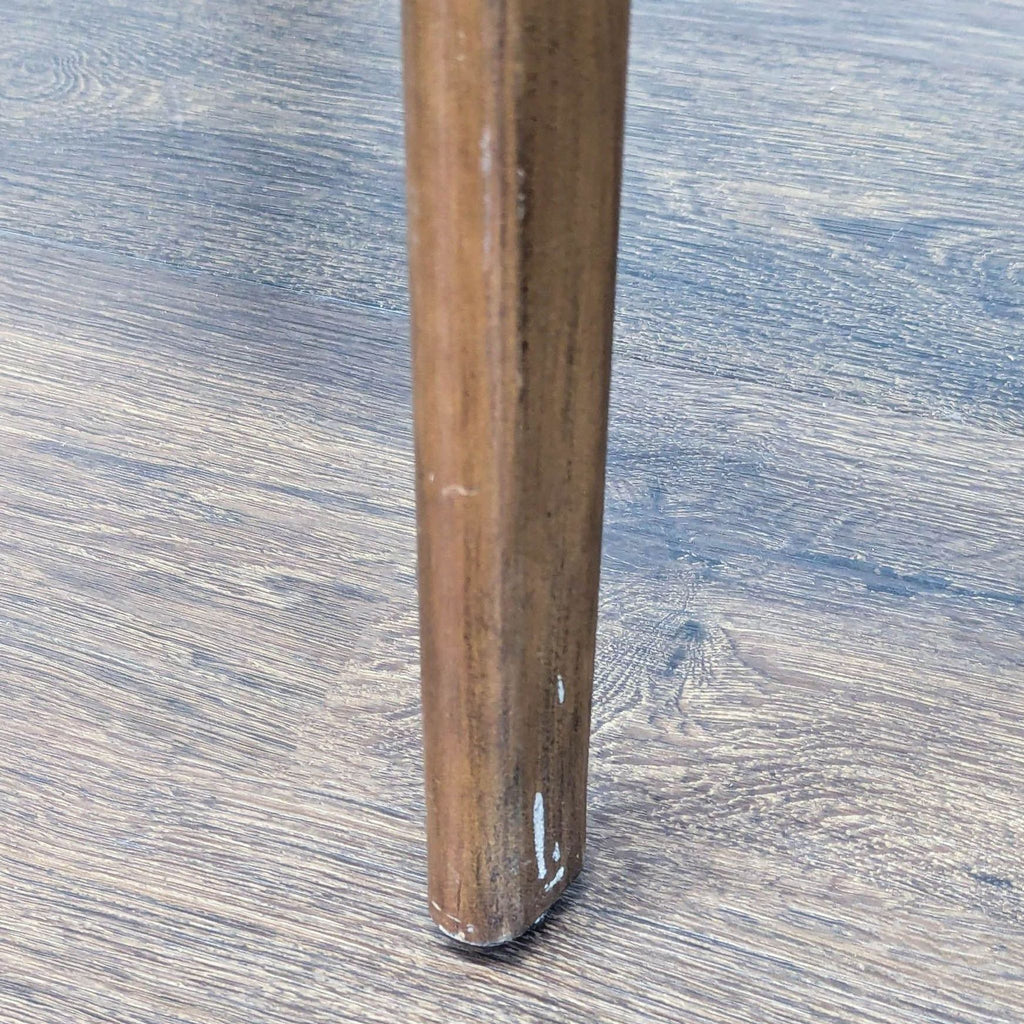 Set of Four Wood Dining Chairs with Curved Back