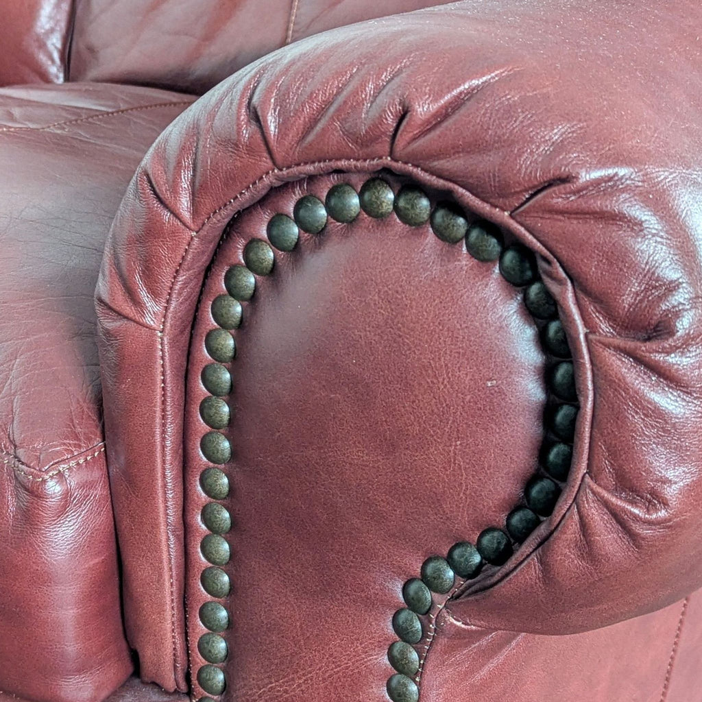 Classic 3-Seat Leather Sofa with Rolled Arms