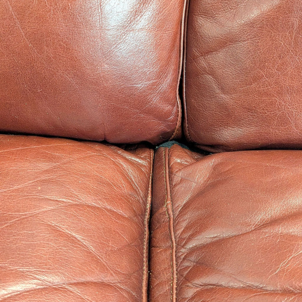 Classic 3-Seat Leather Sofa with Rolled Arms