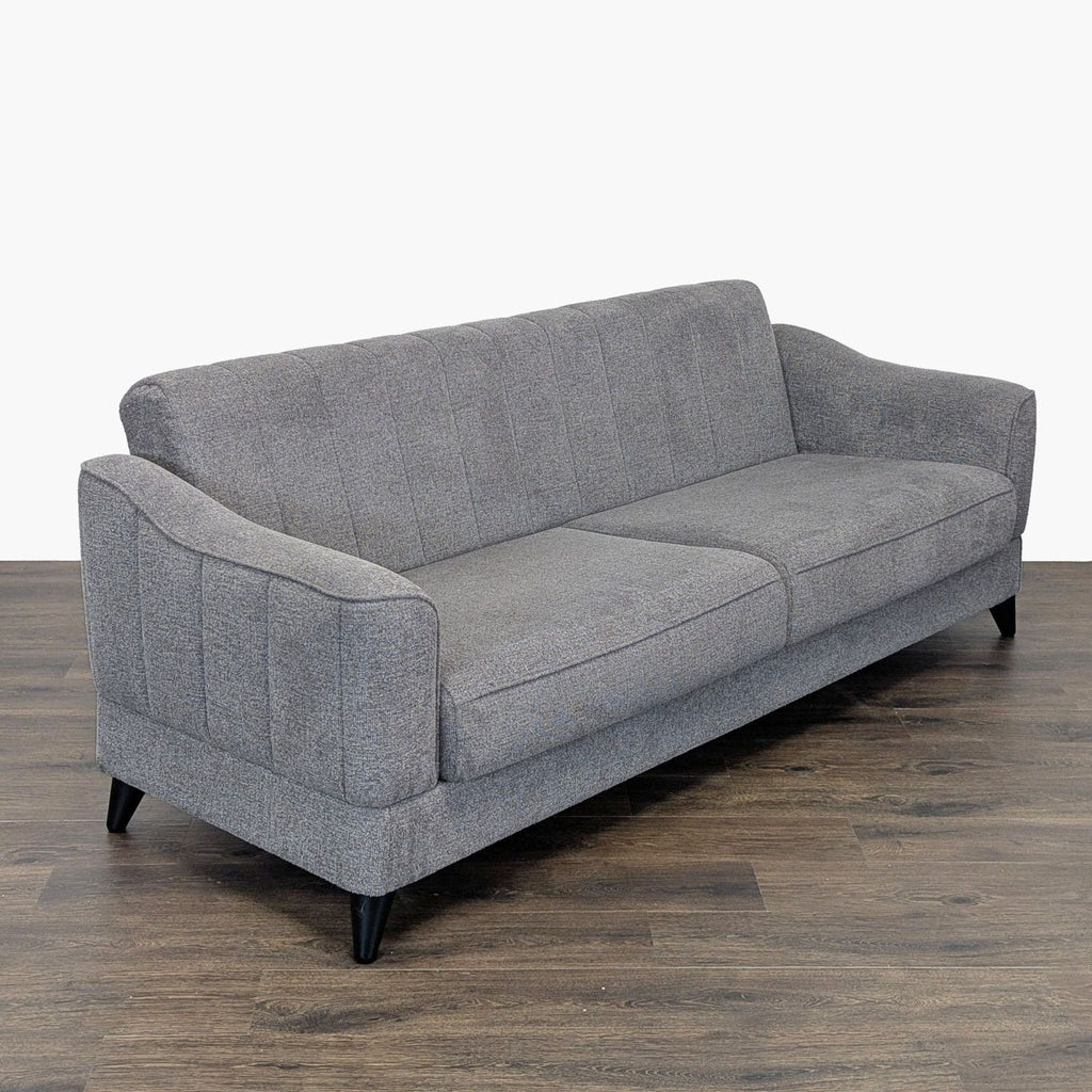 Modern Grey 3-Seat Sofa with Built-in Storage