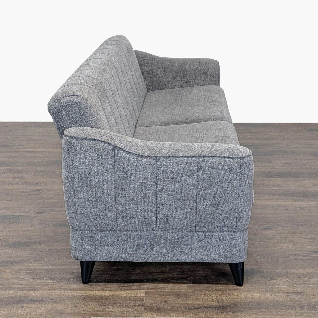 Modern Grey 3-Seat Sofa with Built-in Storage