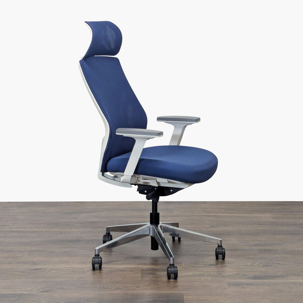 Uplift Envoke Blue Ergonomic Office Chair with Adjustable Headrest