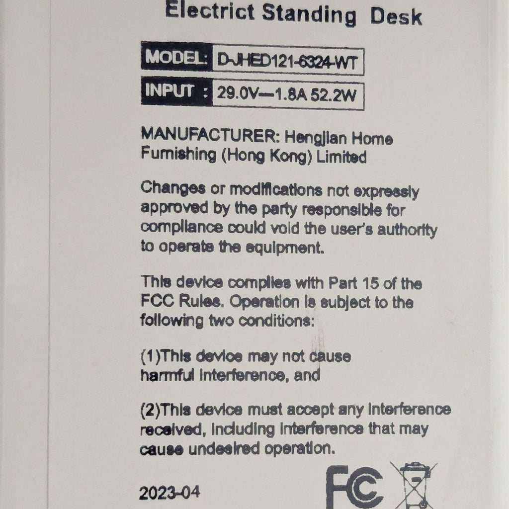Hengjian Home Furnishings Electric Height Adjustable Standing Desk