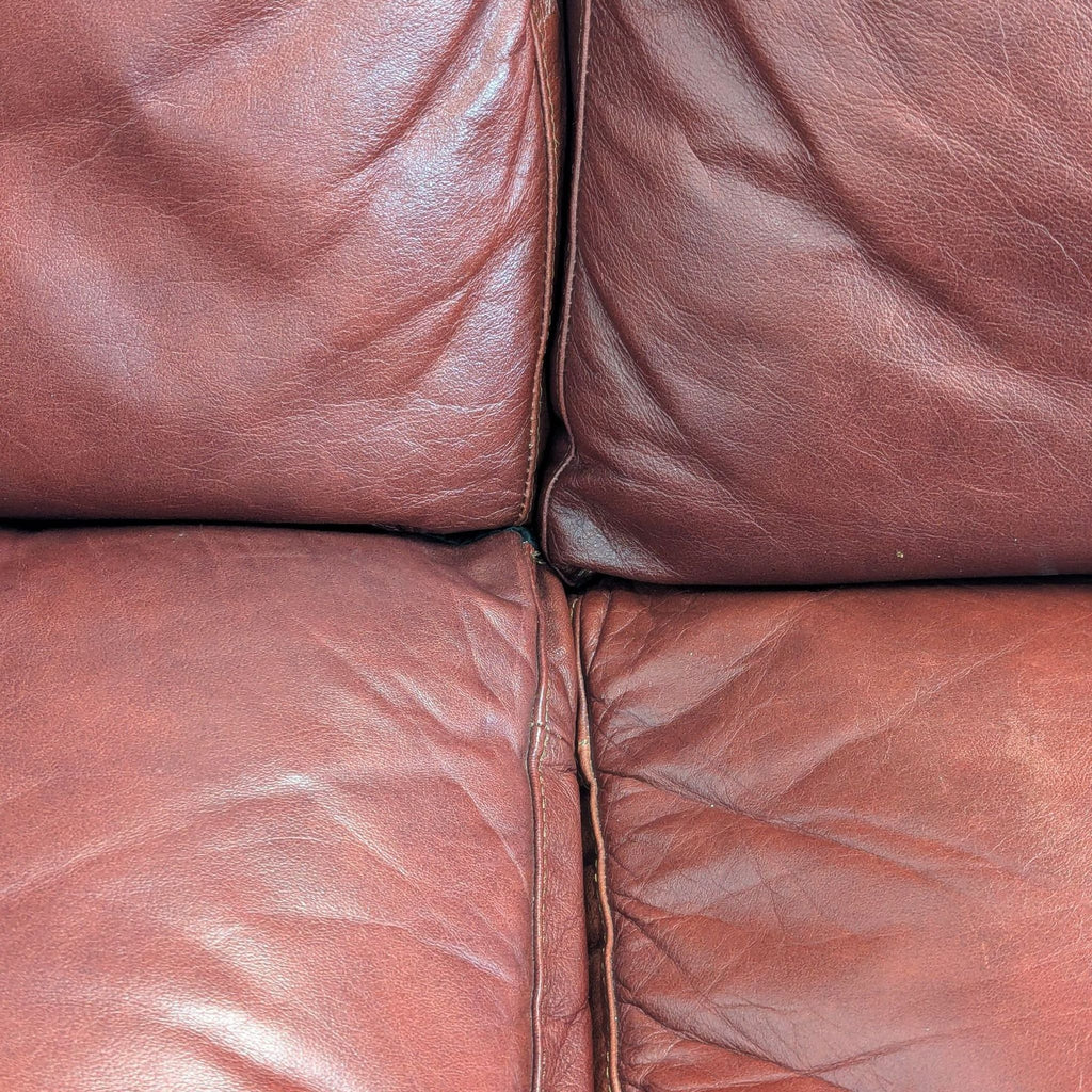 Viewpoint Leather Works Classic Leather Loveseat with Rolled Arms and Stud Accents