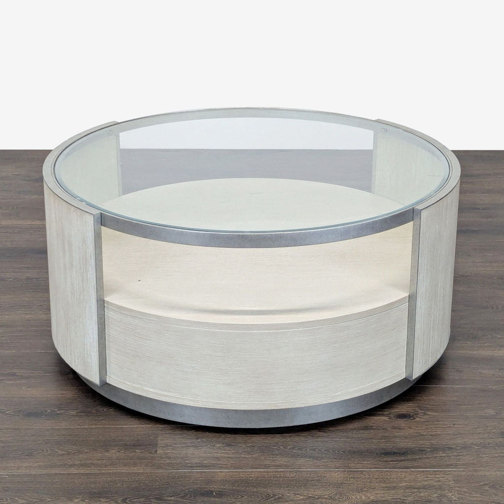 Glass Top Coffee Table with Drawer and Shelf