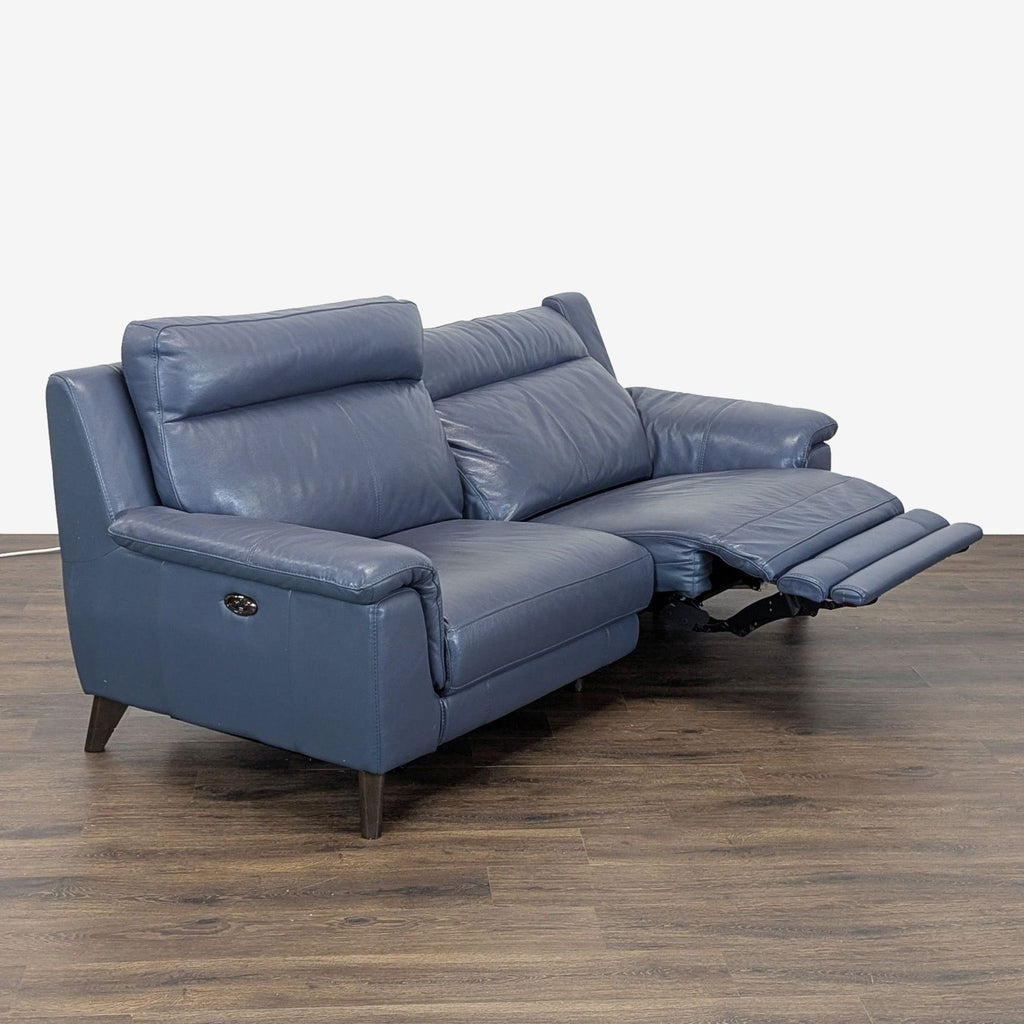 Couch is electric and each side reclines with button on sides to almost flat.
7ft x 3 ft