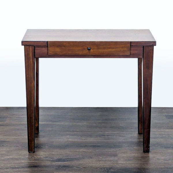 1. Reperch wooden side table with straight legs and a single center drawer, shown against a plain background.