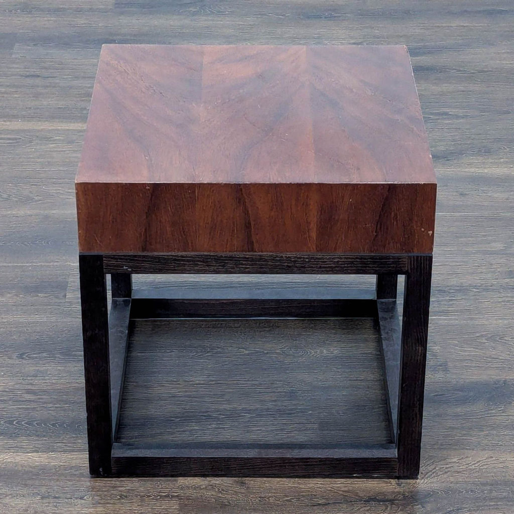 Crate & Barrel Wood Accent Table on Wood Base