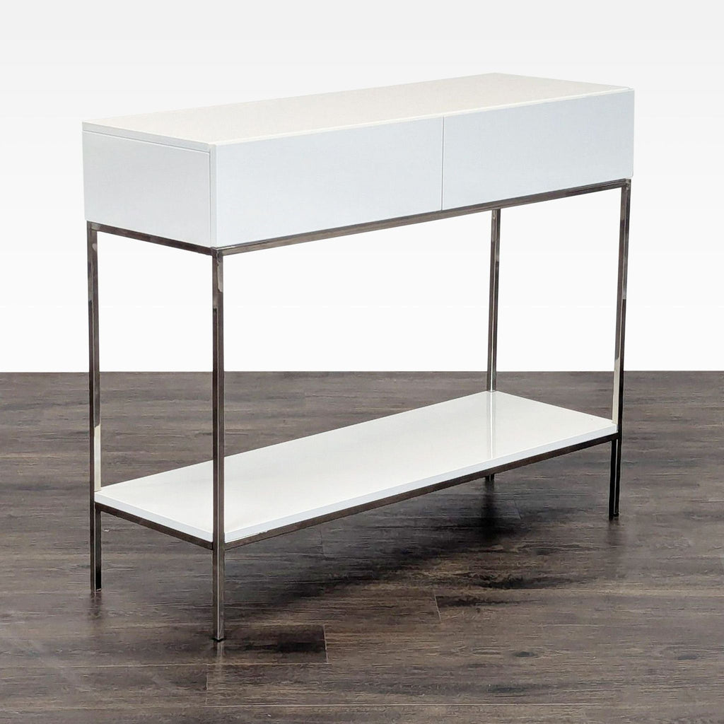 Two Drawer Console Table with Shelf