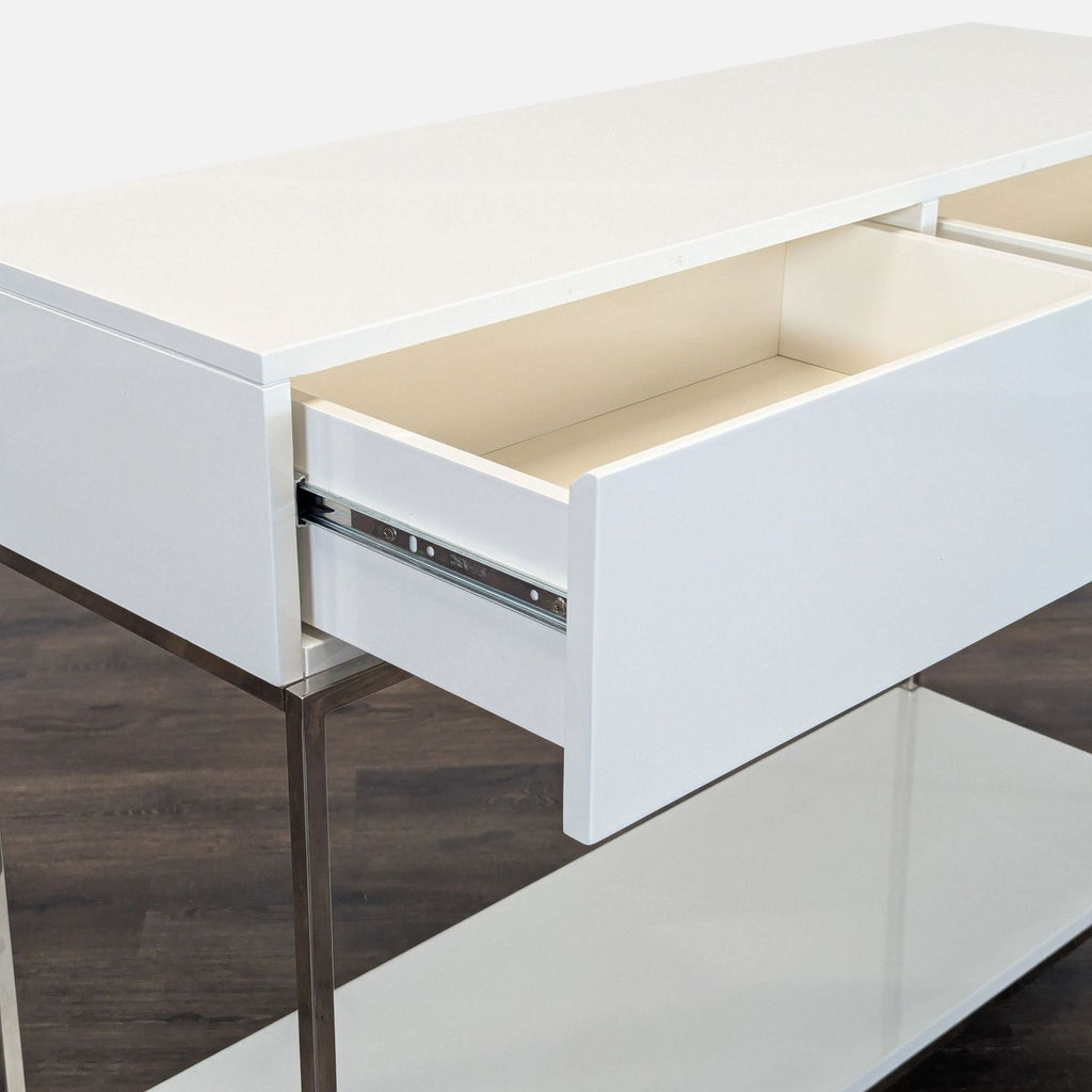 Two Drawer Console Table with Shelf