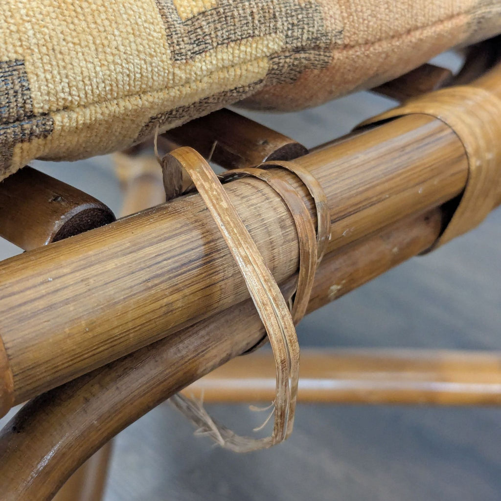 4-Seater Rattan Dining Set with Glass Table and Patterned Cushions