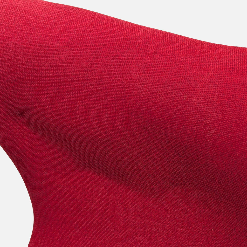 Modern Red Lounge Chair with Ottoman Set - Swivel Base