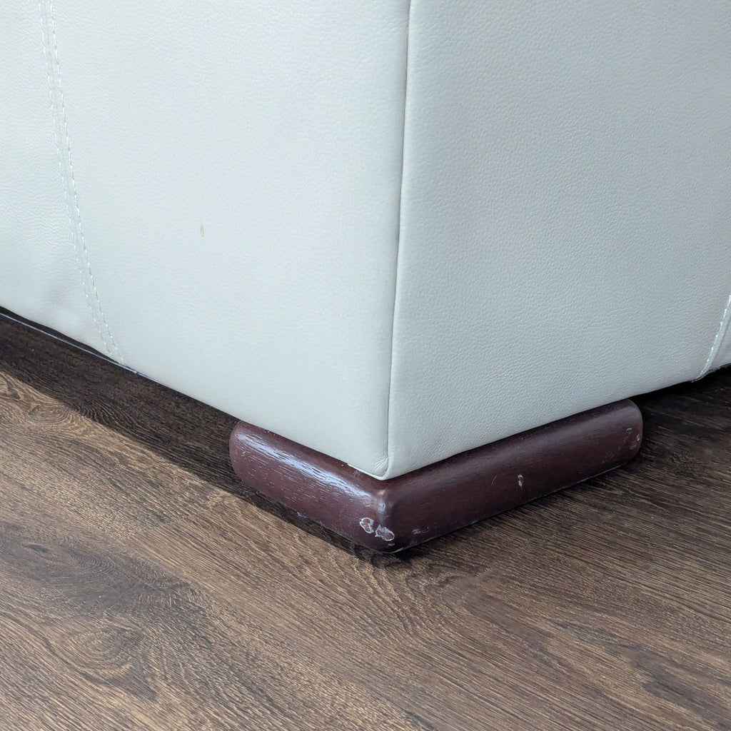 Buckley Modern Cream Leather Loveseat with Wide Arms