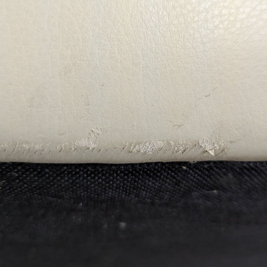 Buckley Modern Cream Leather Loveseat with Wide Arms