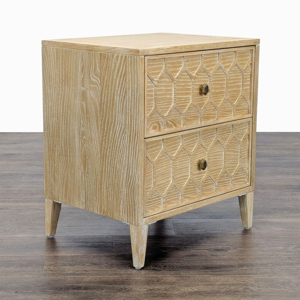 Textured Trellis Nightstand in Natural