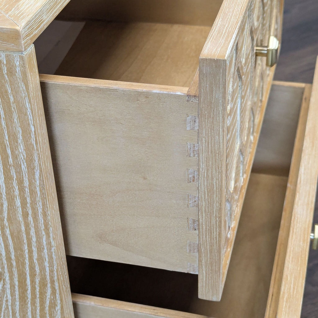 Textured Trellis Nightstand in Natural