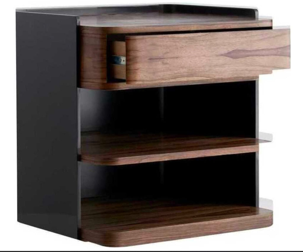 2. Contemporary console table featuring rare wood veneer, charcoal wrap, and ample storage from Arteriors Home.