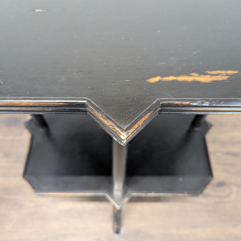 Two Tier Side Table with Distressed Finish