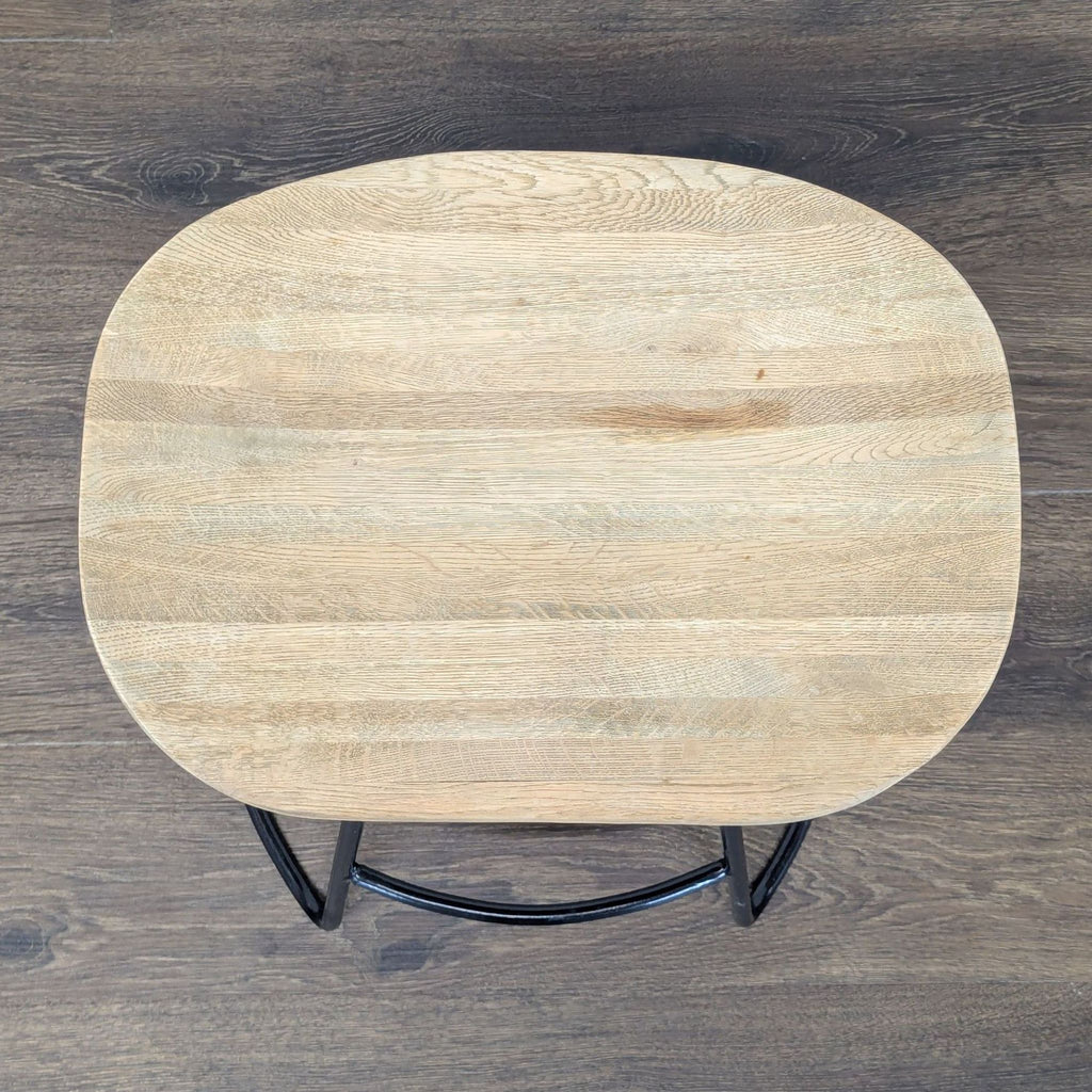 Restoration Hardware Oak Tractor Seat Counter Stool