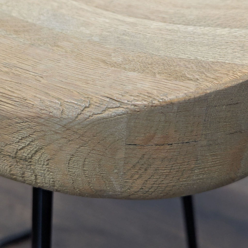 Restoration Hardware Oak Tractor Seat Counter Stool