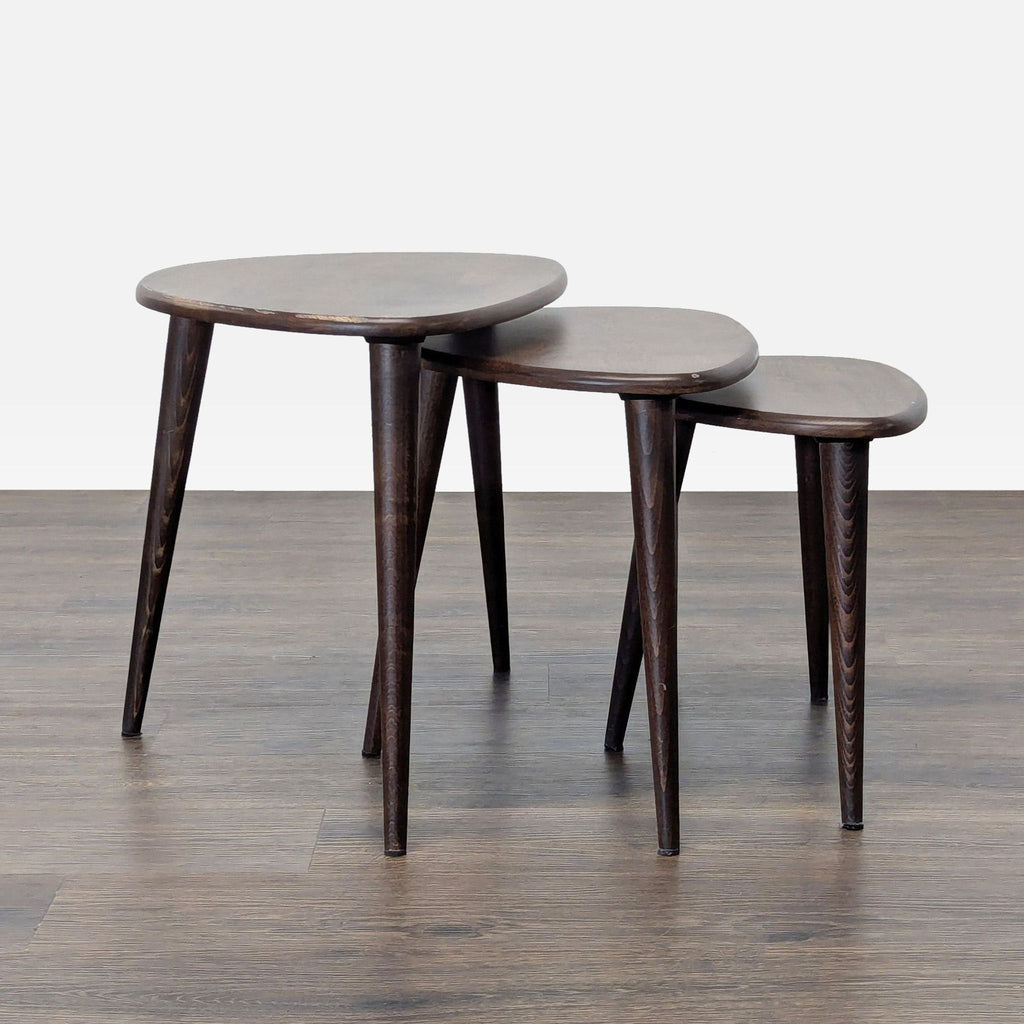 Set of Three Mid-Century Modern Style Wood Nesting Tables