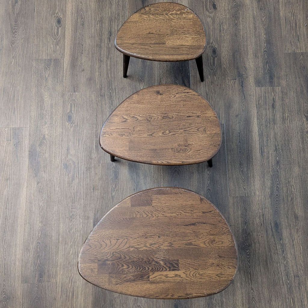 Set of Three Mid-Century Modern Style Wood Nesting Tables