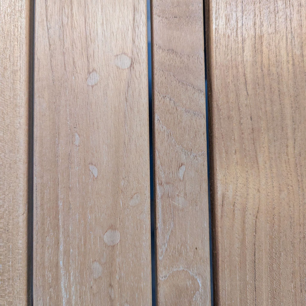 3. Detail of light natural wood slats showing the texture and grain on a Ventana side table.