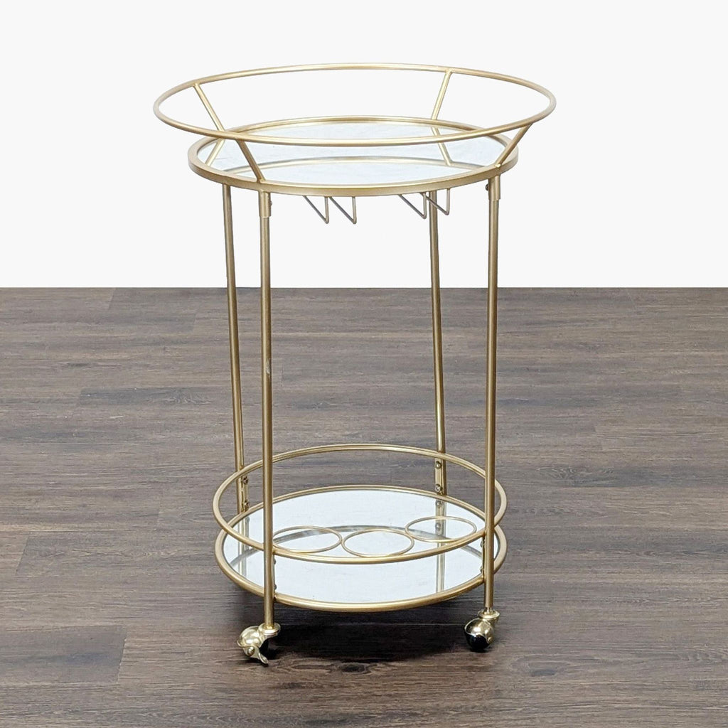 Mirrored Portable Bar on Wheels