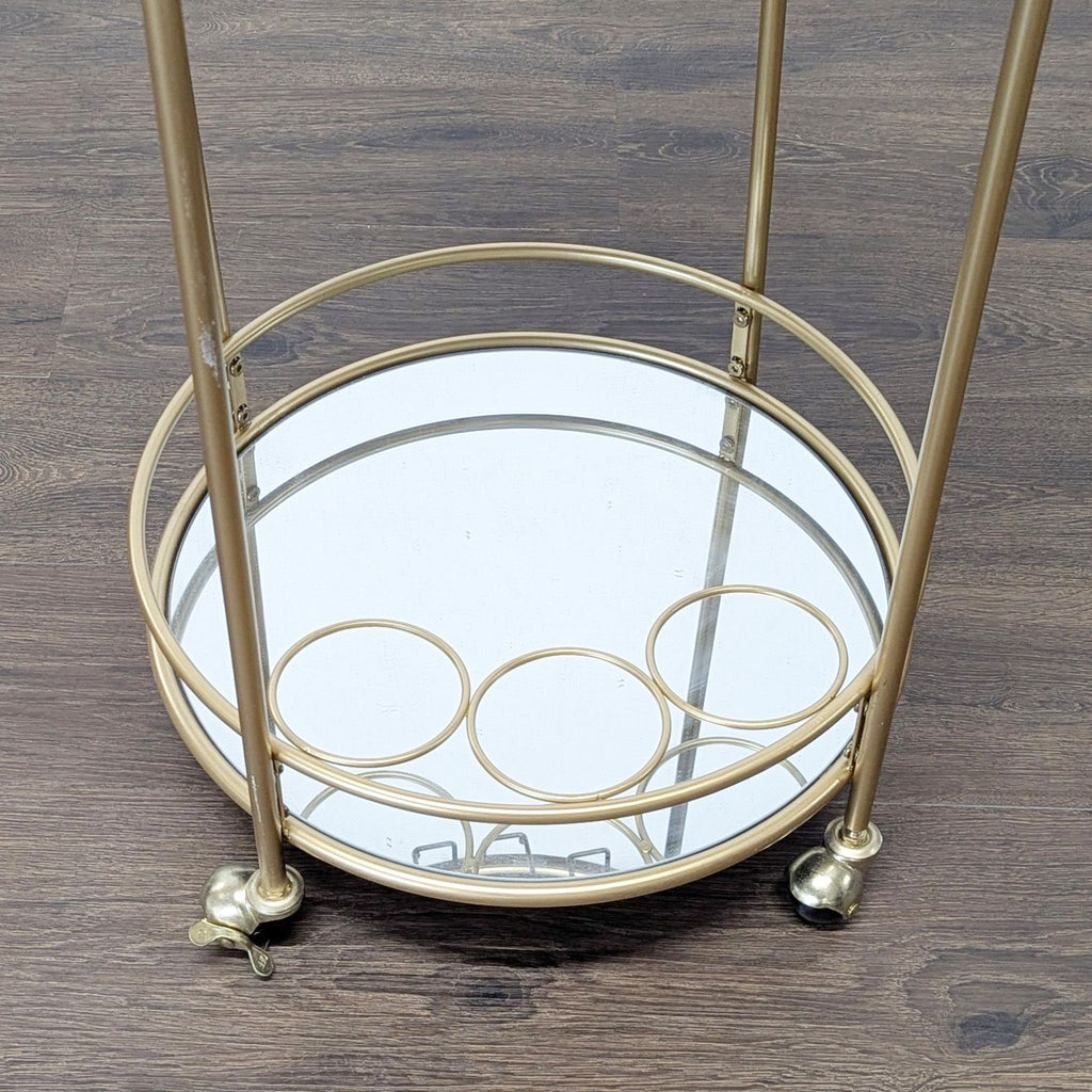 Mirrored Portable Bar on Wheels