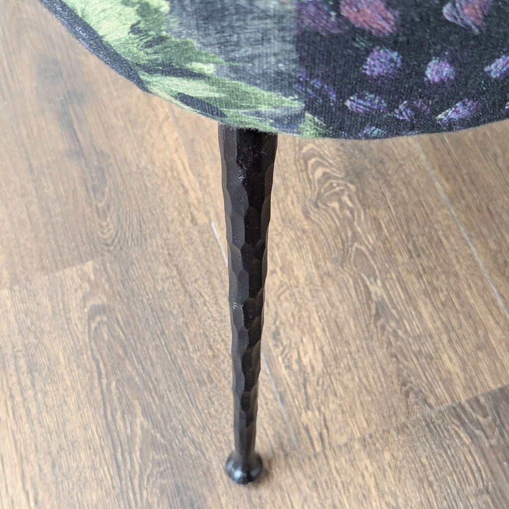 Anthropologie Bara Floral Velvet Lounge Chair with Swan Motif