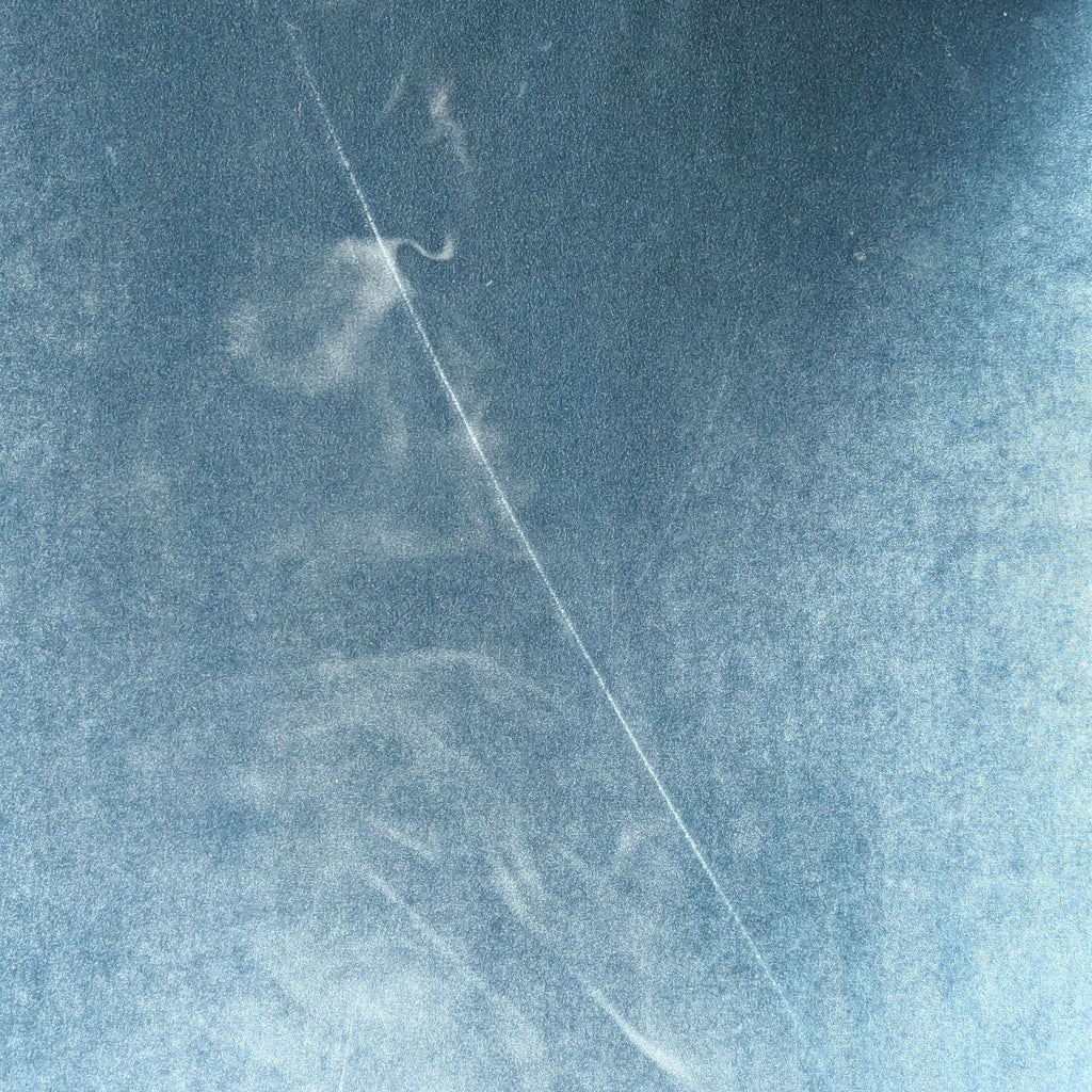 Rove Concepts Noah Blue Velvet Sectional Sofa with Light Wood Base