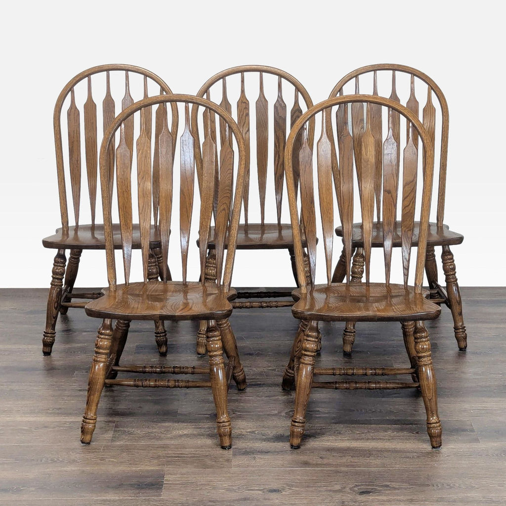 Indian Head Table Co. Solid Wood 5-Piece Dining Set with Round Table and 4 Chairs