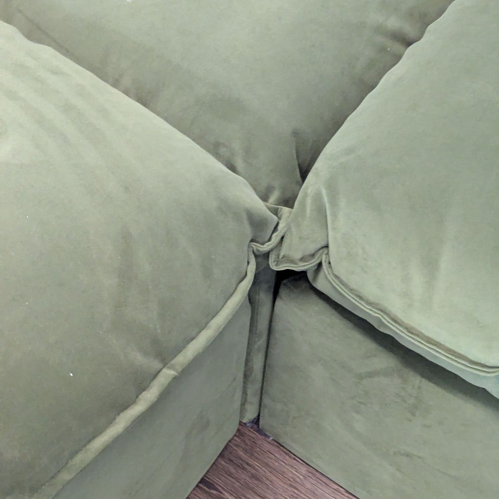 Albany Park Olive Green Velvet Sectional Sofa With Chaise