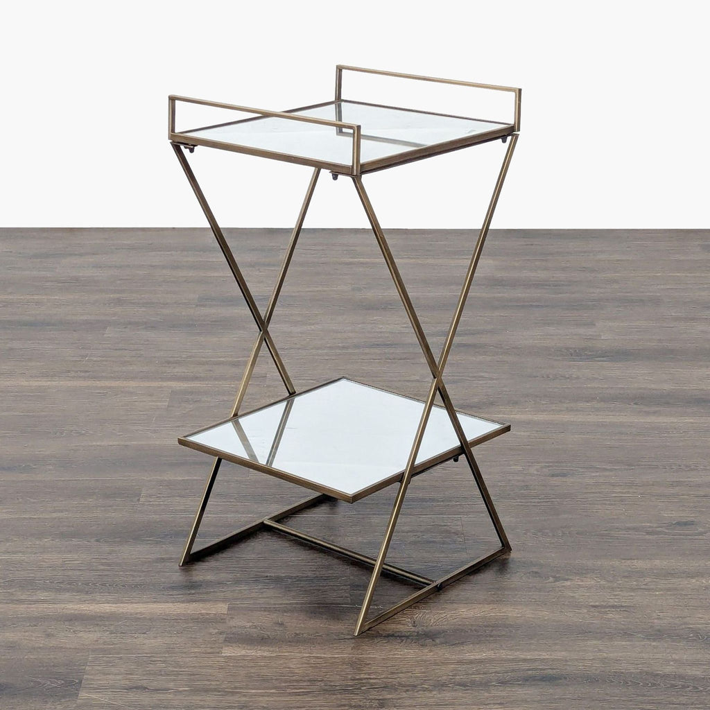 Metal and Mirror Bar Cart