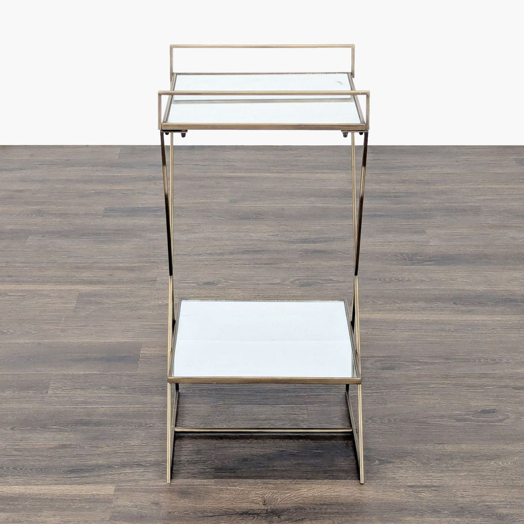 Metal and Mirror Bar Cart