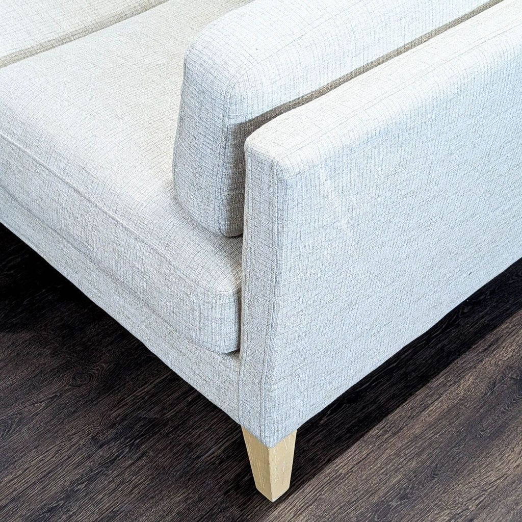 World Market Noelle Modern Light Gray 3-Seat Sofa with Wooden Legs