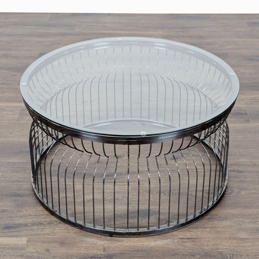 Metal Nested Base Glass Top Coffee Table
