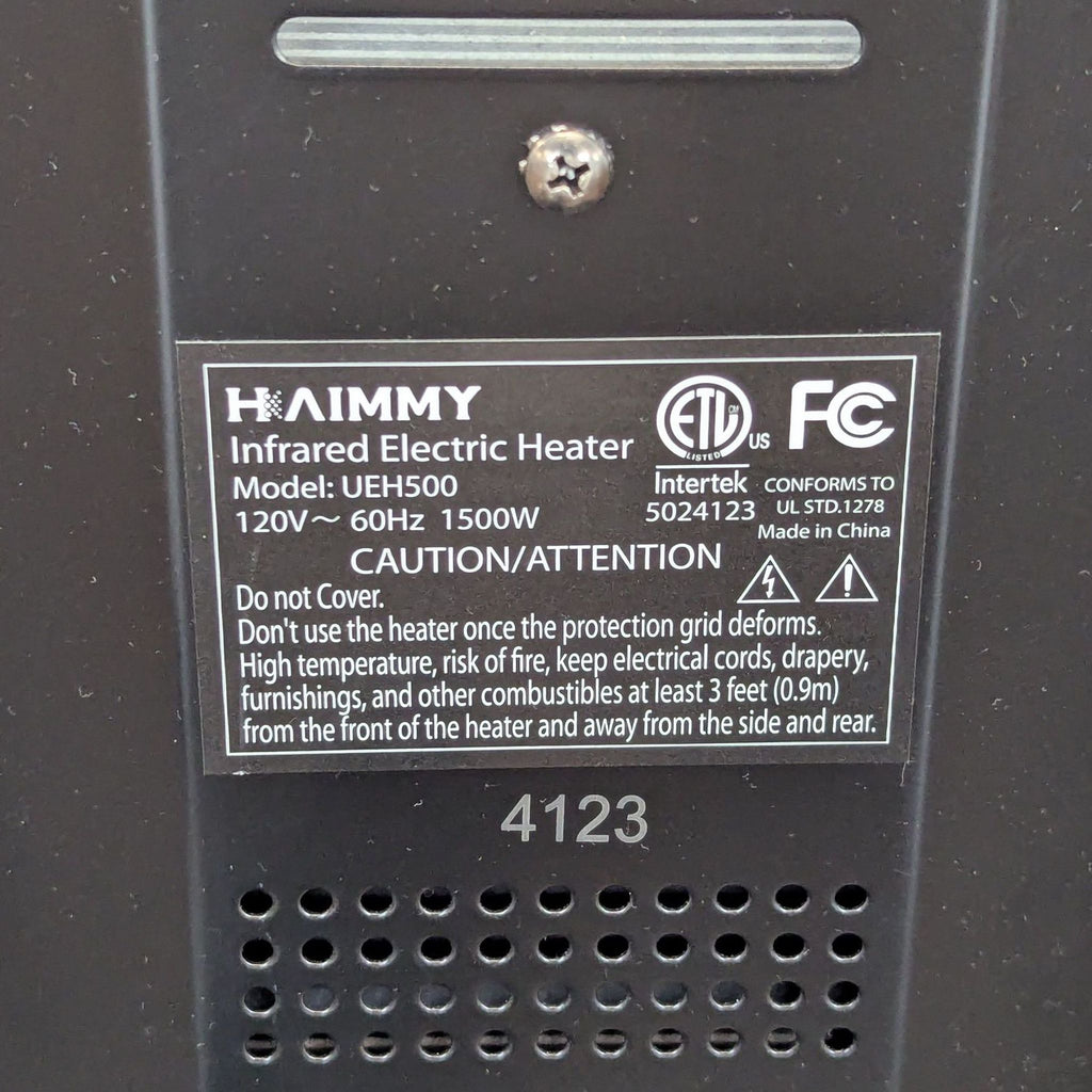 Haimmy Electric Tower Heater, Adjustable Heat, Slim Design