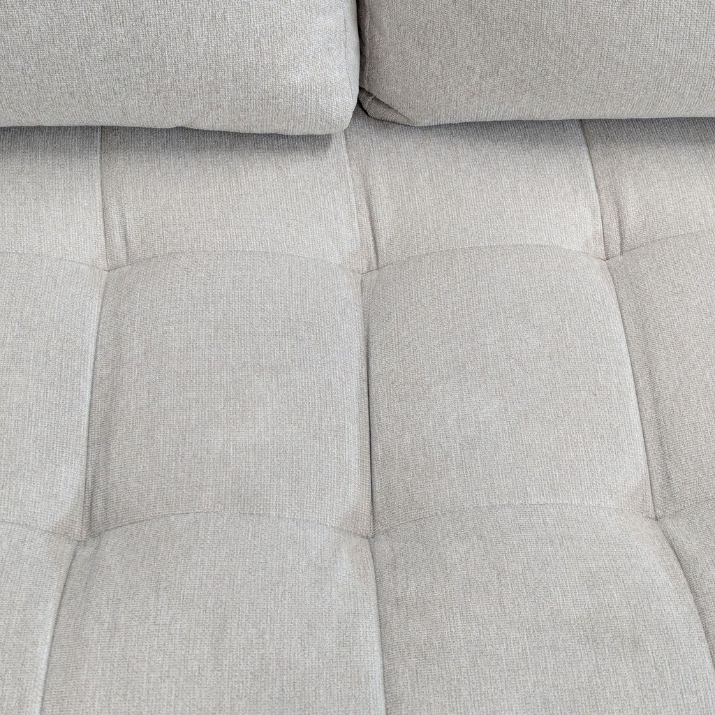 Living Spaces Light Gray Sectional Sofa with Chaise - Modern Comfort