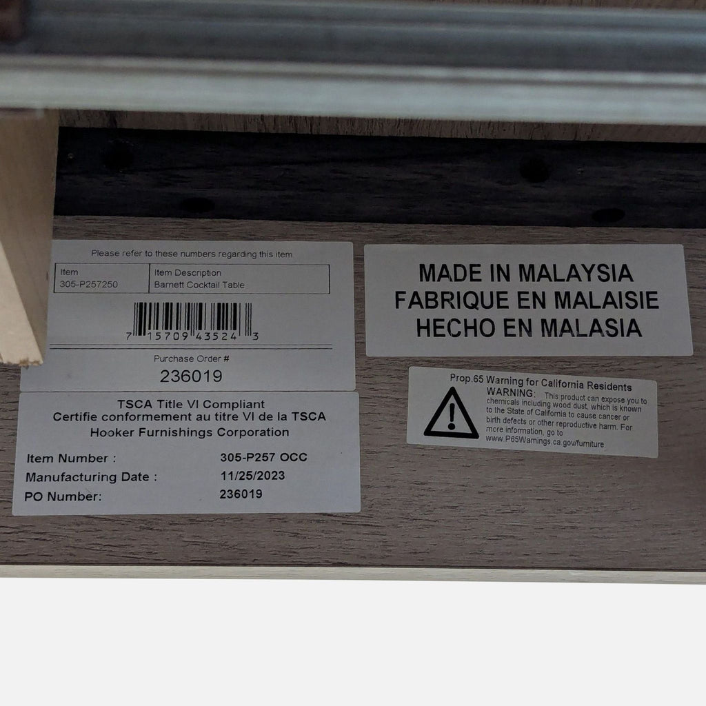 Hooker Furnishings Three Drawer Coffee Table