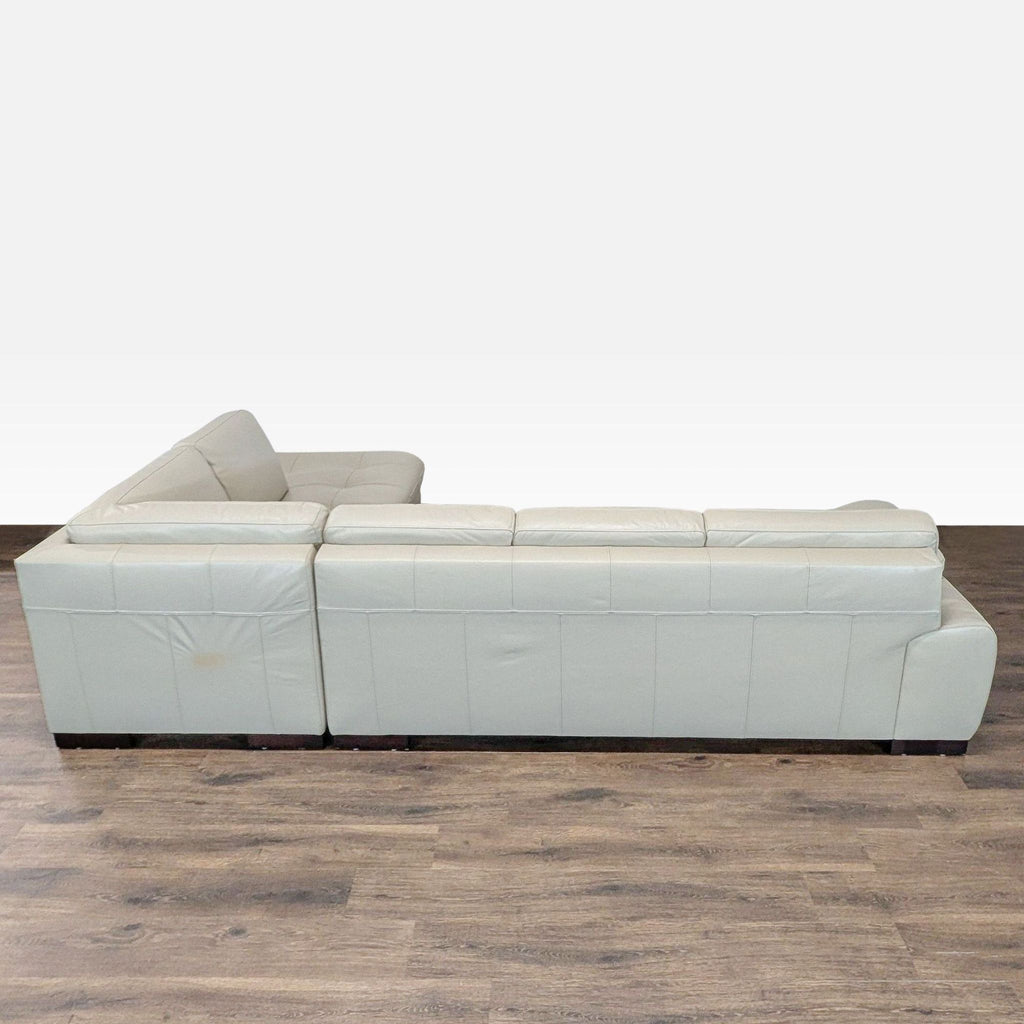 Scandinavian Designs Modern Light Gray Leather Sectional Sofa