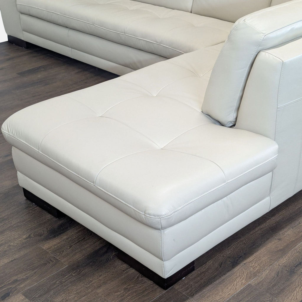 Scandinavian Designs Modern Light Gray Leather Sectional Sofa