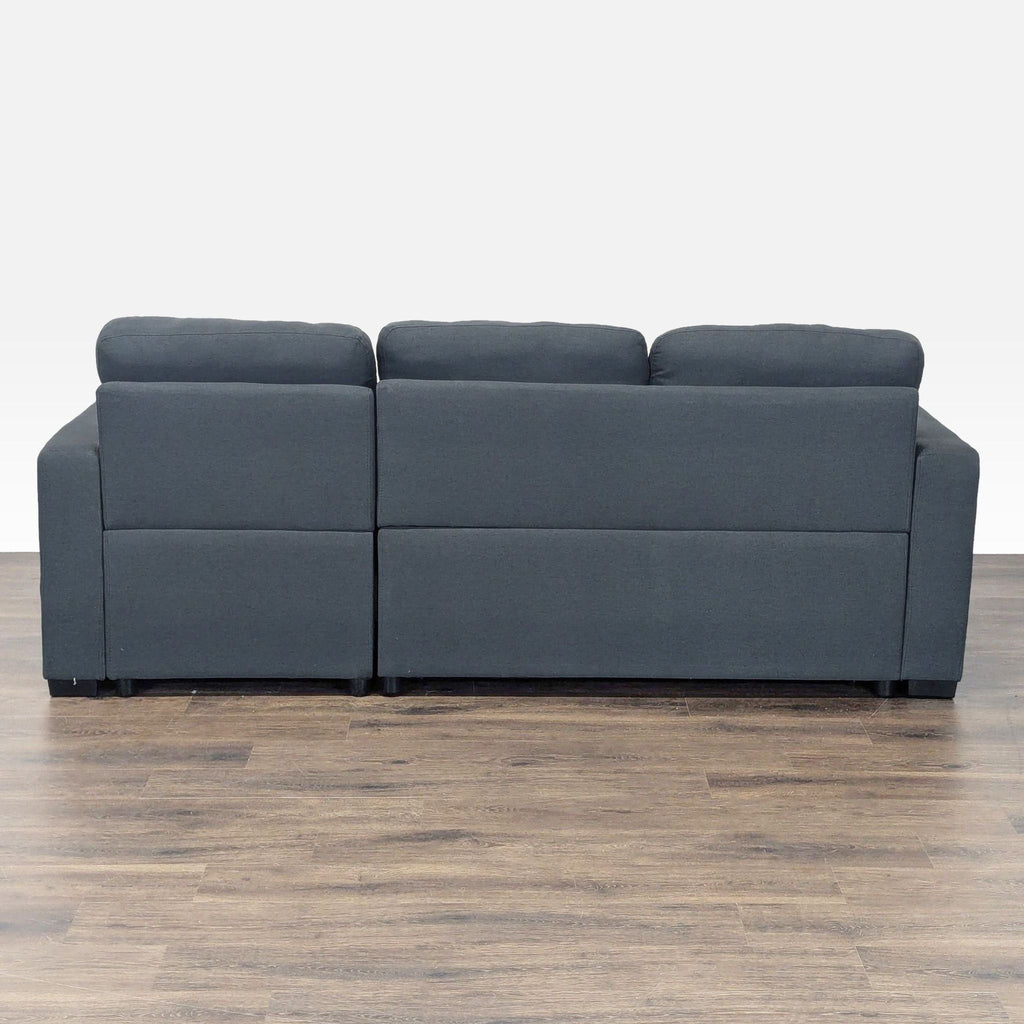 Ana Furniture Modern Dark Gray Sleeper Sofa with Storage Chaise