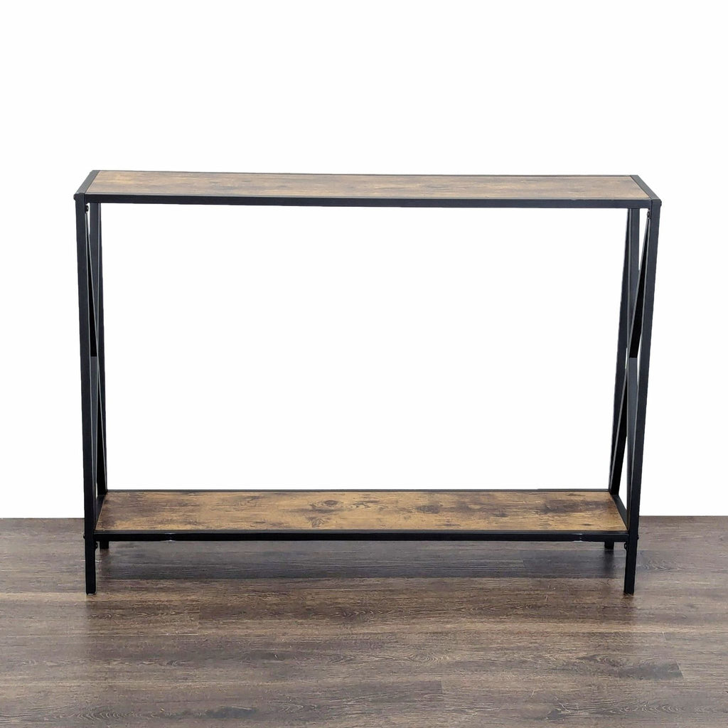 "Skinny" Metal Frame Two Tier Console Table