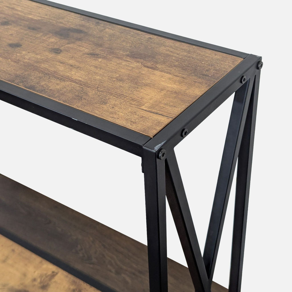 "Skinny" Metal Frame Two Tier Console Table