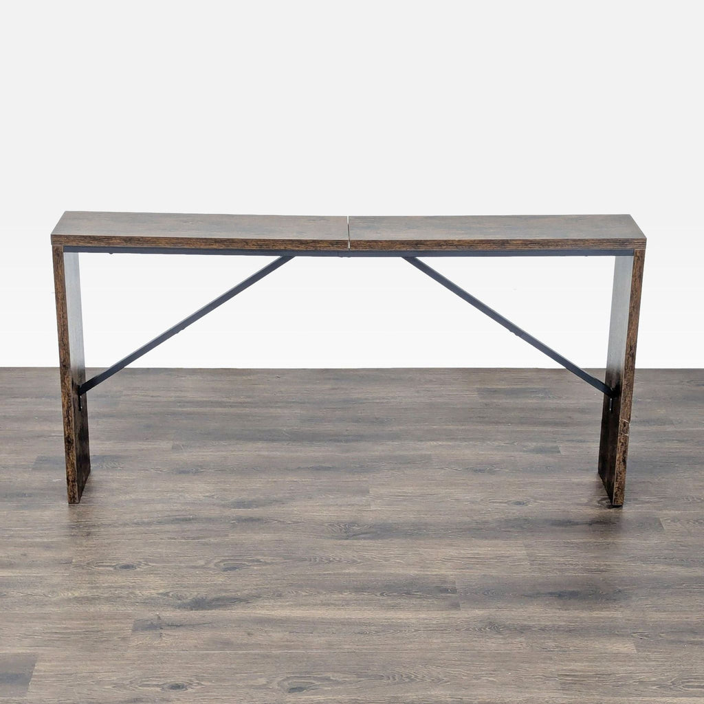 "Skinny" Veneer and Metal Console Table